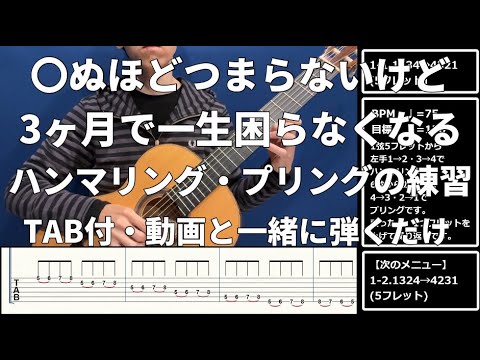 【TAB付・初心者向け】ハンマリング・プリングの基礎練習